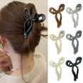 thumbnail image 5 of Waroomhouse Bow Hair Claw Hair Claw Bow Clip Plastic Bowknot Shape Hair Claw Candy Color Hair Clip Anti-slip Back Head Hair Pin Women Hair Accessories, 5 of 8