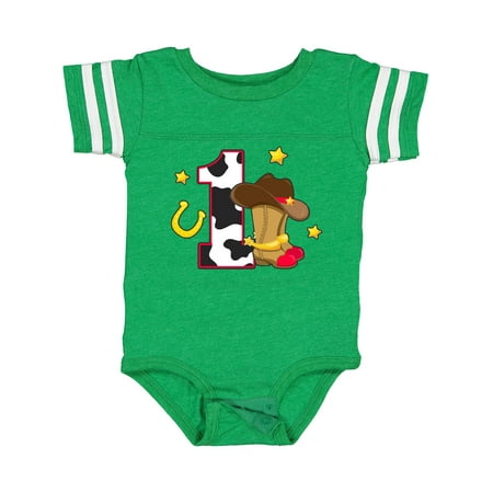 

Inktastic Cowboy Birthday One Year Old with Cowboy Boots Gift Baby Boy Bodysuit