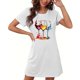 thumbnail image 5 of Camisón corto de talla grande para mujer, camisón de manga corta con estampado de pecho a la moda, camisón para mujer, 5 of 5