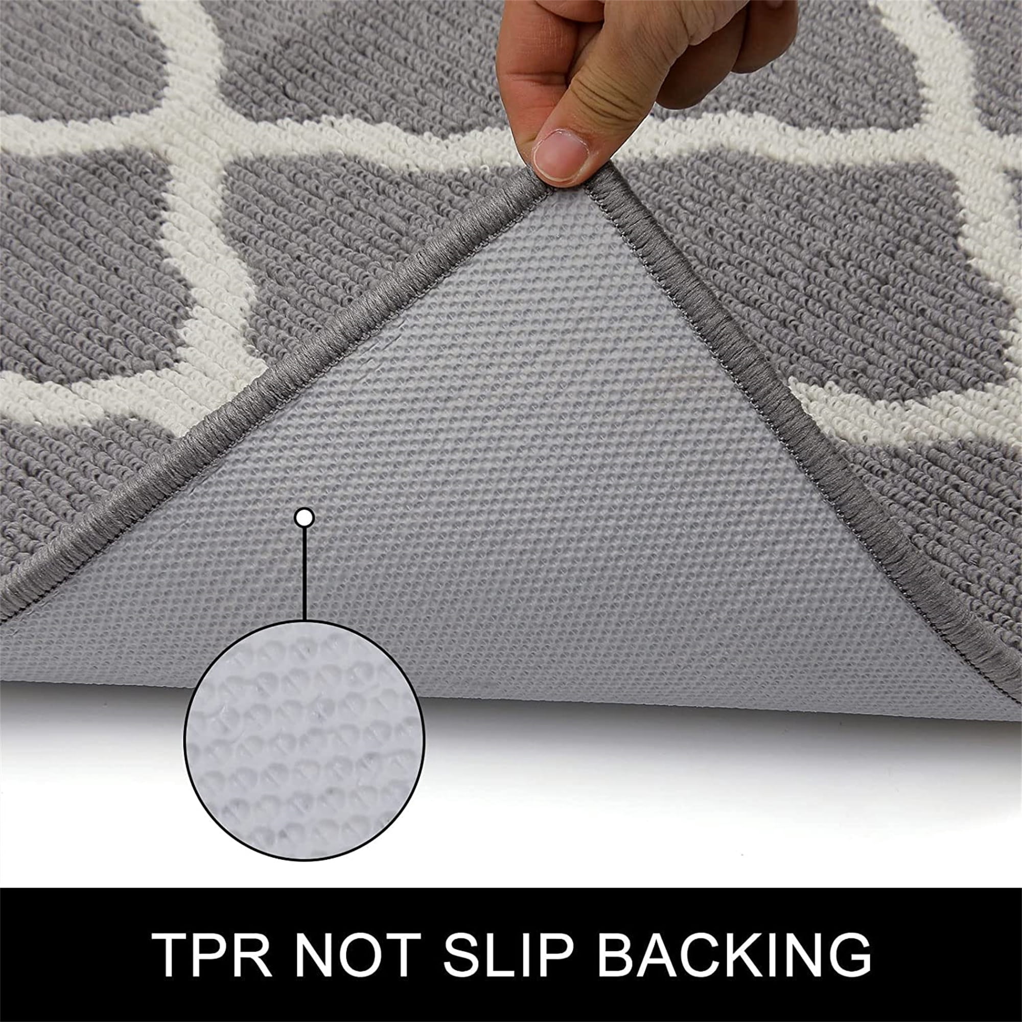 Runner Rug for Hallway 2×10feet Non Slip Kitchen Floor Carpet Runners Geometric Pattern Machine Washable Area Rug for Entryway Bathroom