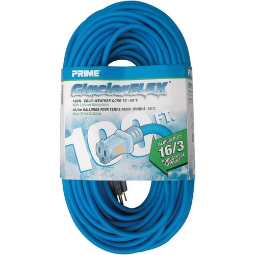 Prime Wire Glacier Flex Cold Weather Extension Cord With Indicator