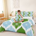 thumbnail image 4 of Homewish Bohemian Swirl Lines 7-Piece Twin Bedding,Modern Geometric Bedding Comforter Set,Blue Green,Reversible, 4 of 8
