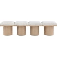 thumbnail image 3 of Meridian Furniture Pavilion Cream Boucle Fabric Bench, 3 of 9