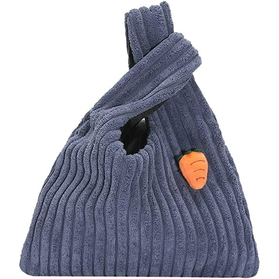 CoCopeaunts Women's Tote Corduroy Handbag Cute Carrot Collapsible Shopping Bag Commuting Fashion Casual Bags Small Bucket Bags Stylish