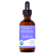 Herb Lore Organic Iron Tonic Tincture – Liquid Iron Drops for Women and Men – Non Constipating, Easy on Stomach, Plant Based, Vegan & Alcohol Based (2 fl oz)