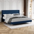 thumbnail image 2 of Upholstered Platform Bed Frame Twin Size with Headboard,Mattress Foundation Strong Wooden Slats Support No Box Spring Needed Easy Assembly Light Grey, 2 of 2