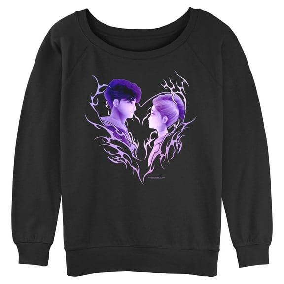 Juniors KPop Demon Hunters Jinu and Rumi Love Sweatshirt