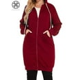 thumbnail image 6 of Luxtrada Women's Casual Zip up Hoodies Long Tunic Sweatshirts Jackets Fashion Plus Size Hoodie with Pockets, 6 of 8