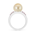thumbnail image 2 of Angara Golden South Sea Cultured Pearl Ring with Rubies in 14K White Gold for Women | June Birthstone Jewelry for Her, 2 of 8