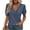 Navy, variant on Womens Summer Tops Solid Color Casual Patchwork V Neck Short Sleeve Loose Puff Sleeve Dressy Blouse