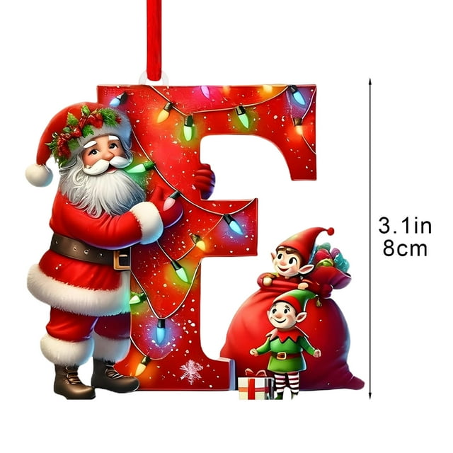 Decoraciones de Árbol de Navidad 26 Letra Colgante Regalo Decorativo Familia Colgantes de Fiesta de Navidad