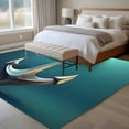 thumbnail image 4 of 8'x10' Area Rugs, Teal Ombre Anchor Indoor Outdoor Area Rug for Living Room Bedroom, Coastal Nautical Metal Luster Anchor Washable Bathroom Rugs Kitchen Floor Carpet Mats Home Decor Aesthetic, 4 of 8