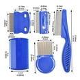 ZAROYEAX Dog Cat Flea Comb Pet Steel Needle Comb Flea Lice Removal Blue