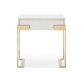 thumbnail image 2 of HomeRoots 491588 24 in. Champagne Gold & White One Drawer Nightstand, 2 of 3