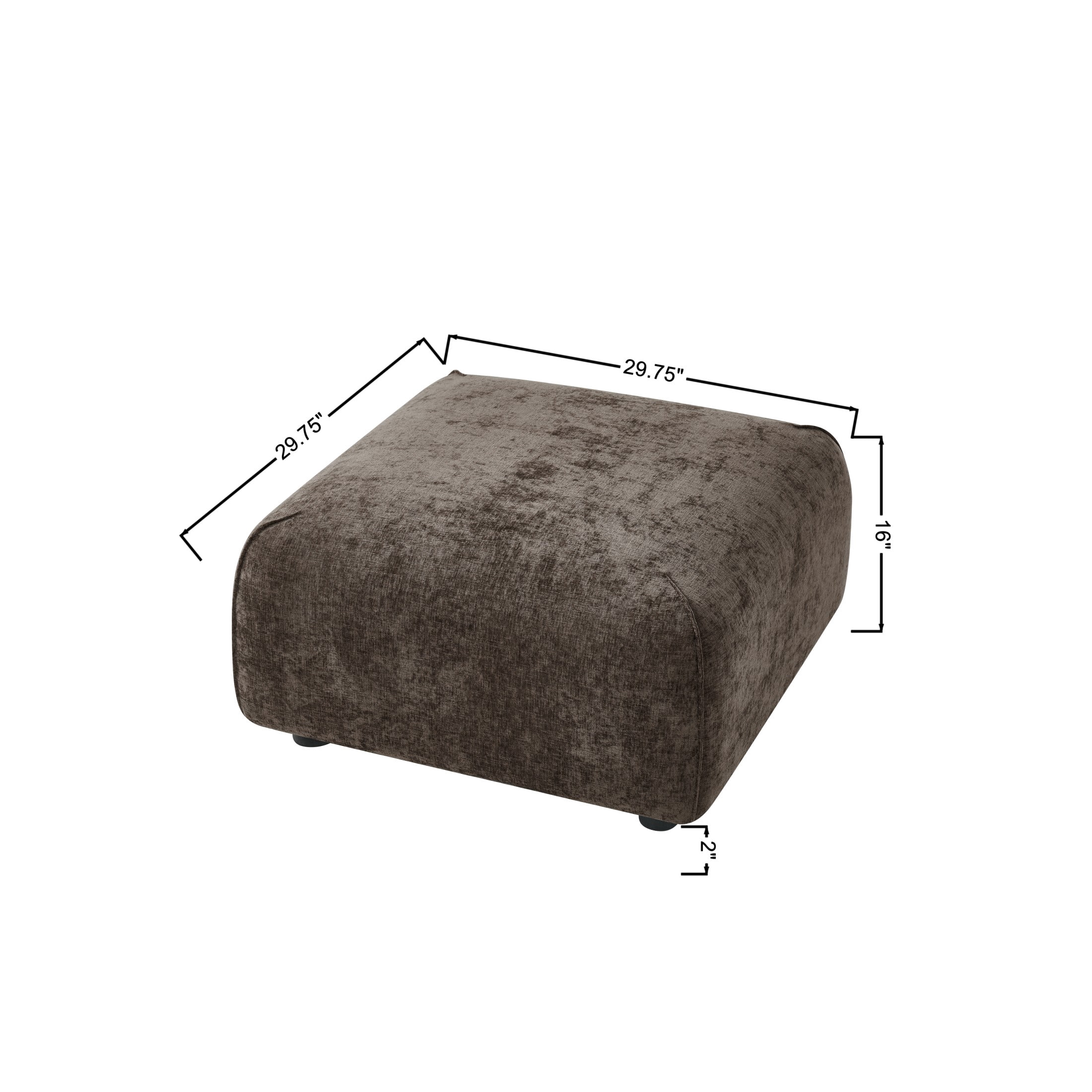 Christopher Knight Home 29.75" Modern Square Ottoman, Accent Extra Seating Footrest, Brown