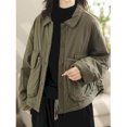 thumbnail image 4 of Abrigos acolchados para mujer, chaquetas de béisbol cortas, ligeras, acolchadas de algodón, de manga larga, informales, de un solo pecho, ropa para mujer, 4 of 4