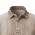 thumbnail image 6 of DPTALR Men's Casual Solid Color Denim-Like Short Sleeve Lapel Shirt，Vintage Button-Up Top,Khaki,Big and Tall Men XL, 6 of 6
