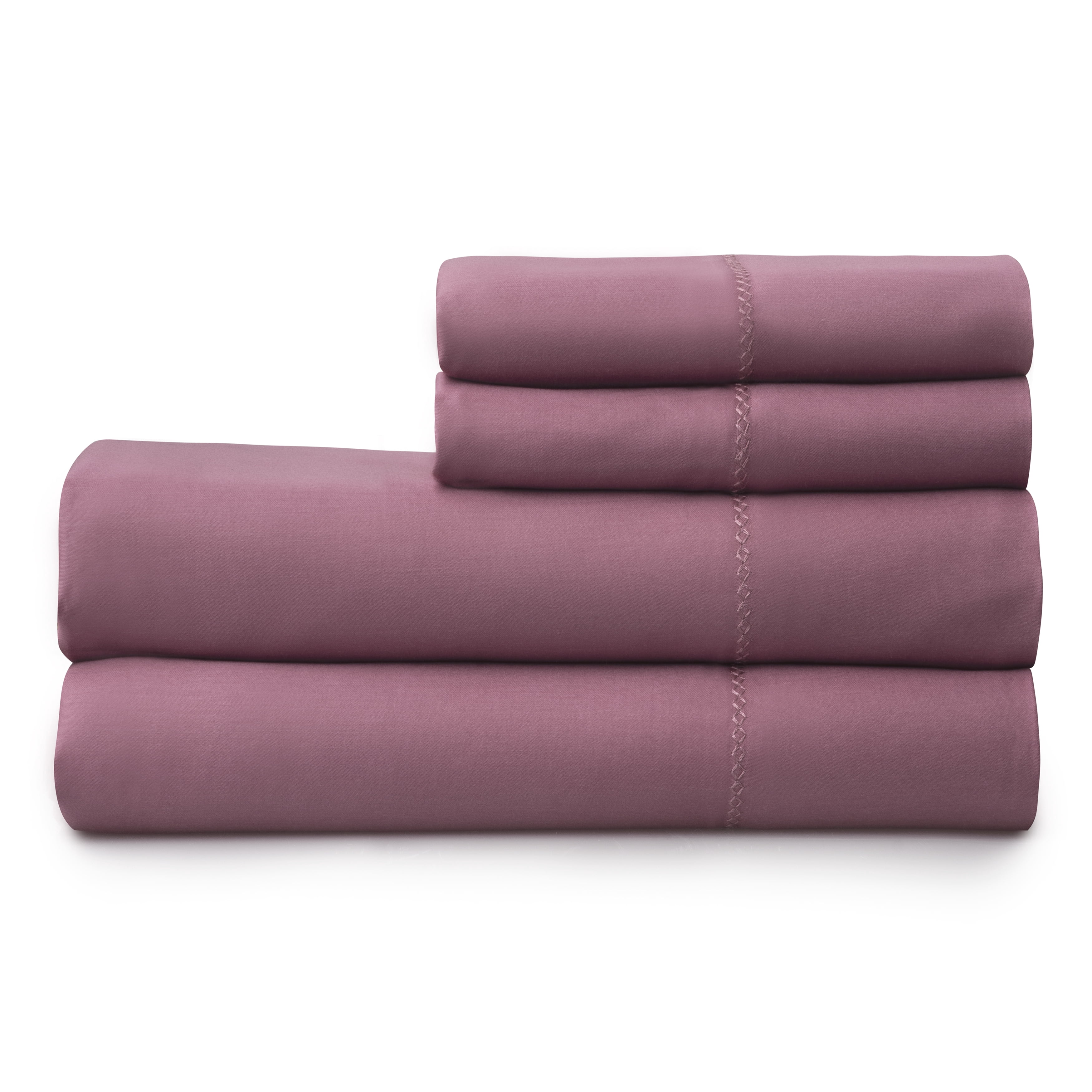 Hotel Style 500 Thread Count Tri-Blend with Lyocell Bed Sheet Set, King, Mauve Pearl