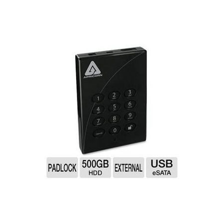 Apricorn Aegis Padlock Pro A25-PLe256-500 - Hard drive - 500 GB - external ( portable ) - USB 2.0 / eSATA - 5400 rpm - b