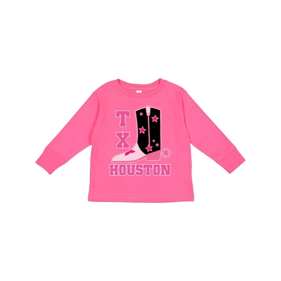 Inktastic Houston Texas Cowgirl Girls Long Sleeve Toddler T-Shirt
