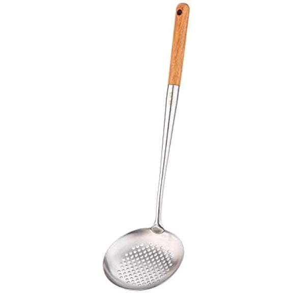 Solid 304 Stainless Steel Skimmer Slotted Spoon Colander Strainer Ladle for Cooking and Frying, Kitchen Utensils Wire Strainer Pasta Strainer Spoon - Multi-Functional High-Efficiency De