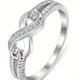 thumbnail image 1 of 1pc Infinity Symbol Ring - Elegant Platinum Rhinestone Design for Women, 1 of 4