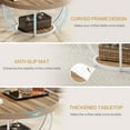 thumbnail image 7 of Tribesigns Round Coffee Table, Industrial 2-Tier Circle Coffee Table with Storage Shelves, Modern 31.7" Wooden Accent Center Table for Living Room, Home Office, Burlywood and White, 7 of 7