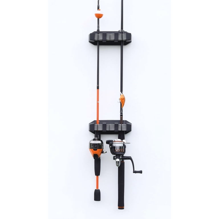 fishing rod holders for closet bruwaa Horizontal Garage Wall & Ceiling, Anti-Scratch Soft PU Pad Rod Rack, Fishing Pole Storage Organizer Holds up to 5 Rod, Wall Mount Rod Keepers for Casting Rod Vertical Mount Rod Rack offers secure storage for up to six rods or combos Fishing Rack, Carved Rod Rack,