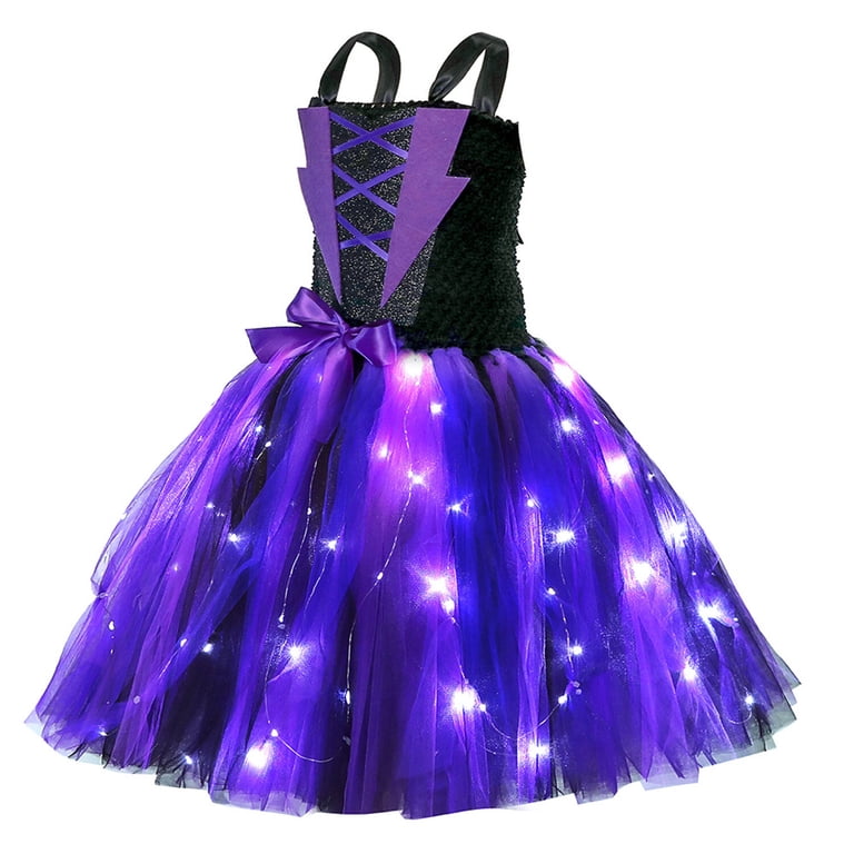 HAWEE Light up Witch Dress Halloween Girls Purple Witch Costume Party Fancy Dress with Hat and Broom - Walmart.com HAWEE Light up Witch Dress Halloween Girls Purple Witch Costume Party Fancy Dress with Hat and Broom - Walmart.com