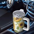 thumbnail image 6 of Sunflower 40oz Tumbler with Handle and Straw, Large Capacity Travel Cup for Hot & Cold Drinks, Double Walled Vacuum Insulated Cup,Birthday Gifts for Women Girls, 6 of 6