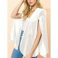 thumbnail image 2 of Women's Velvet Cape Blazer Jackets Casual Split Long Sleeve Open Front Coat, 2 of 5