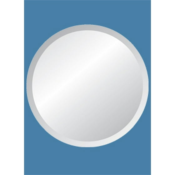 18 Round Frameless Mirror With Polished Beveled Edges