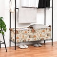 thumbnail image 3 of Yayeee Foldable Storage Basket for Shelves with Handles Set of 2 Waterproof Cloth Bins, Fall Book Shelf, 3 of 7