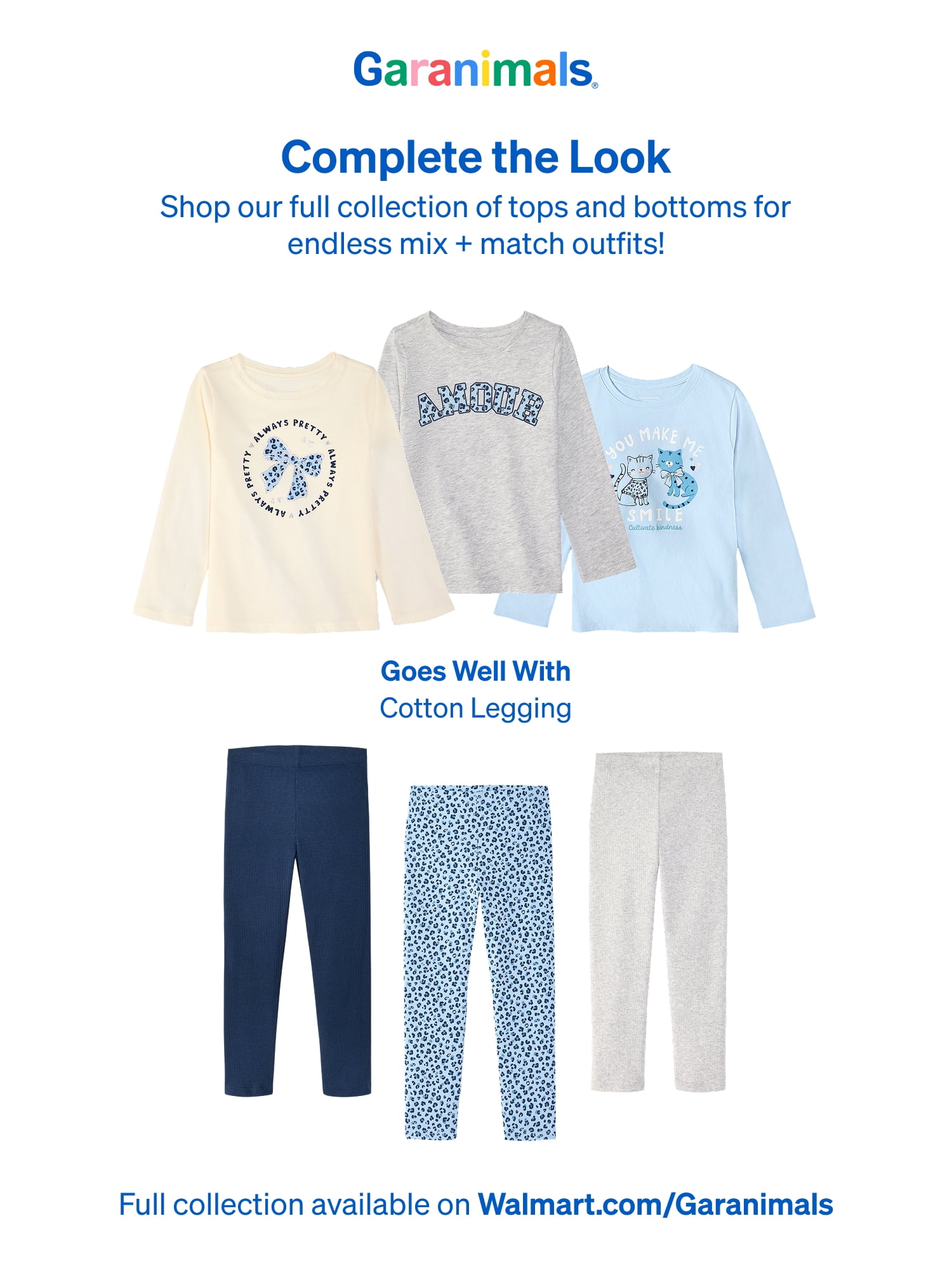 Garanimals Baby & Toddler Girl Long Sleeve Shirts, Single & 3-Pack, Sizes 0-6T