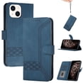 thumbnail image 1 of Nalacover Wallet Case For iPhone 13 6.1 inch,Luxury Premium PU Leather and Soft TPU Magnetic Flip Stand Card Slots with Detachable Wrist Strap Shockproof 360 Protection Cover,For iPhone 13,Blue, 1 of 9