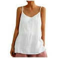 thumbnail image 2 of Women's Sleeveless Tank Top Womens Summer Tops Loose Linen Cotton Tunic Tops Casual V Neck Spaghetti Strap Shirts Comfy Breathable, 2 of 9