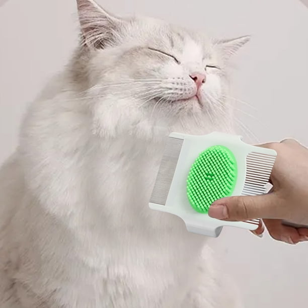 Xihbxyly Cepillo Peine para Mascotas, Herramienta de Depilación Suave, Masajeador Despulgado Eficaz, Accesorio de Aseo Portátil, Apto para Perros y Gatos, Agarre Cómodo, Tamaño 8,5 X 7,5 X 3 Cm