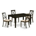 thumbnail image 2 of East West Furniture  5 Piece Dining Table Set Includes a Rectangle Table and 4 Kitchen Chairs, Cappuccino(Seat Type Options) CABO5S-CAP-C, 2 of 5