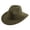 Green, variant on FUZHIQ Unisex Solid Felt Western Cowboy Hat Wide Brim Adjustable Chin Strap for Outdoor Riding Rodeo Daily Casual Wear