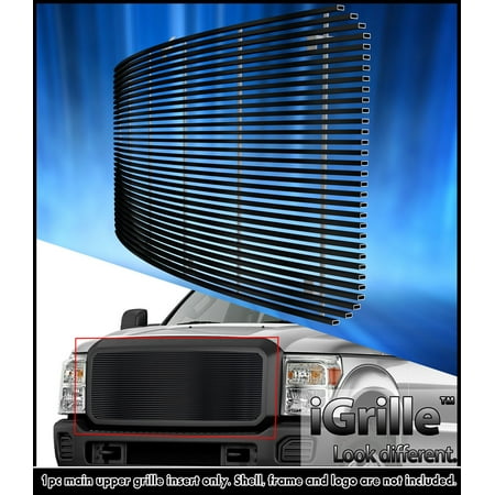 - Fits 2011-2014 Ford F250/F350 Super Duty Stainless Black Billet Grille
