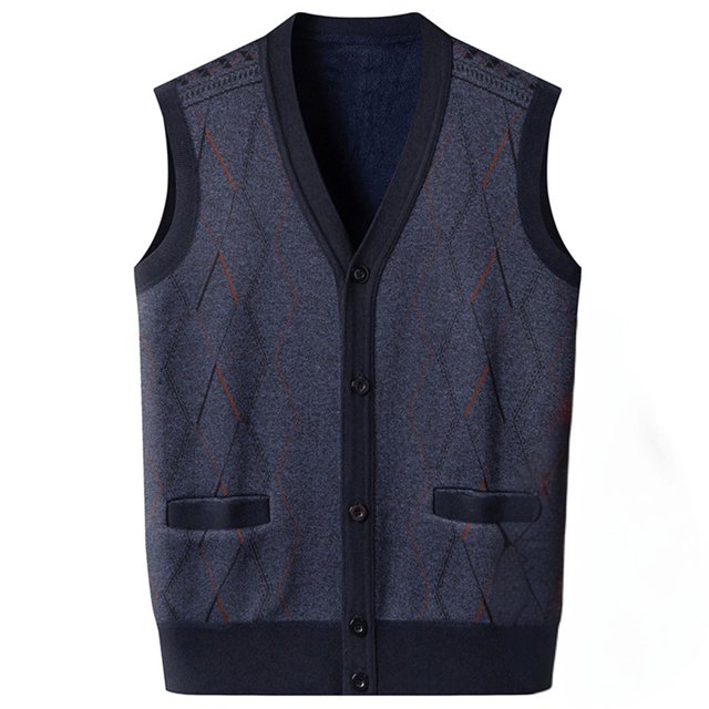 Chaqueta de Punto de Cuello en V de los Hombres, Abrigo Cálido con Ligero Estiramiento para el Otoño Y el Uso Casual Diario, Blusa en Capas de Moda