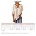 thumbnail image 4 of Blusa de manga corta con cuello en V, ajuste holgado, Color puro, suave, transpirable, Top informal para mujer para viajes diarios de trabajo, 4 of 6