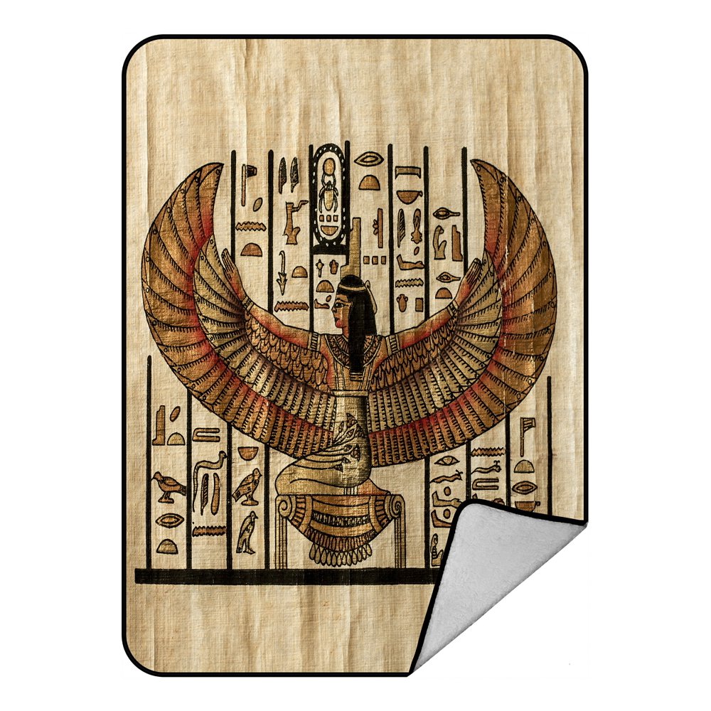 ECZJNT Egyptian parchment which depicts ancient God Throw Blanket Fleece Blankets Plush Blanket