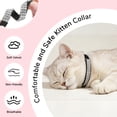 thumbnail image 2 of Miaocao 2 Pack Diamond Cat Collar with Bells and Safety Belt, Adjustable Soft Velvet Kitten Collar with Bling Heart Jewelry, Cute Purple & Pink Cat Collars for Girls & Boys(Neck Girth 8"-10"), 2 of 7