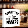 thumbnail image 6 of Zomyto 7x7 In Funny Kitchen Wooden Box Sign - What the is for Dinner, 6 of 7
