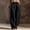 Black women cotton linen capri pants a1, variant on Cagogo Women Cotton Linen Wide Leg Capri Pants High Waisted Casual Loose Cropped Palazzo Trousers with Pockets Summer Beach Travel Lounge Fashion, Black S