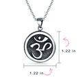 thumbnail image 3 of Bling Jewelry Womens Circle Disc Aum Om Ohm Pendant Necklace Yoga Medallion Oxidized Silver, 3 of 5