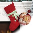 thumbnail image 3 of Cheapark 18 Inch Knitted Christmas Stockings - Red White Letter Design with Pocket for Family Holiday Gift Bags & Decor, 3 of 6
