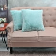 thumbnail image 6 of Home Soft Things Tip Dyeing Light Faux Fur 2 Piece Throw Pillow Cover Set - Blue Turqoise - 20" x 20", 6 of 9