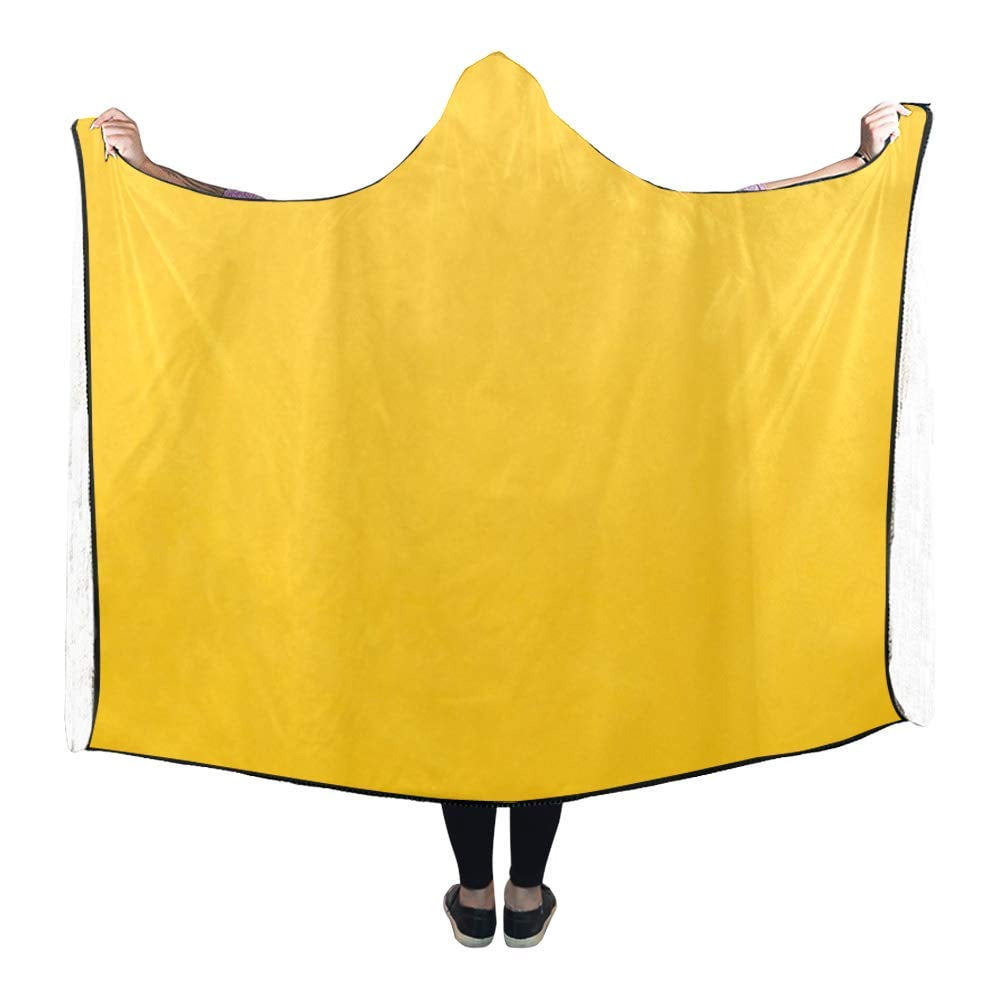 HATIART Blanket Yellow AntiPilling Polar Fleece Hooded Blanket Throw